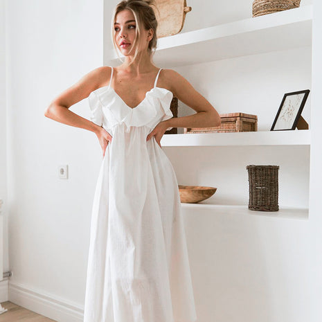 White Soft Cotton Slip Nightdress