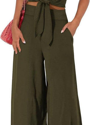 High Waist Slim-fit Wide-legged Pants Suit