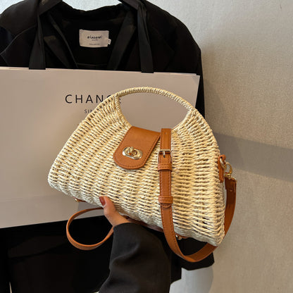 Fashion Straw Clash Handbag