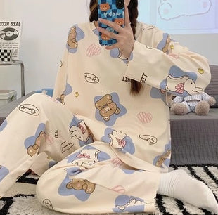 Long Sleeve Autumn Ins Two-piece Pyjamas Set