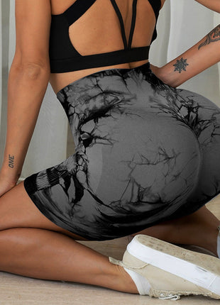 Tie-dye Quick-drying High-waisted Hip-lifting Short