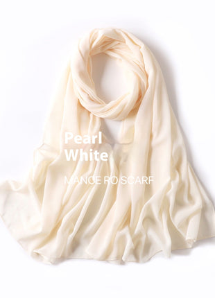 Pure Color Pearl Chiffon Scarf Headcloth Veil Chiffon Scarf