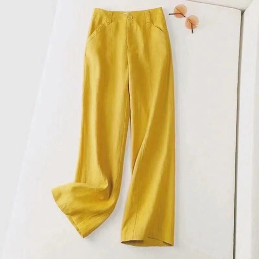 Summer Cotton Linen Wide Leg Pants