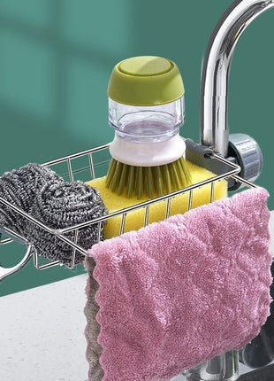 Adjustable Sink Drain Rack Sponge Storage Faucet Holder Soap Drainer Shelf Basket Organizer Kitchen Bathroom Accessories