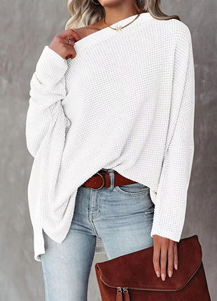 Casual Off-the-shoulder Batwing Long Sleeve Pullover Sweater