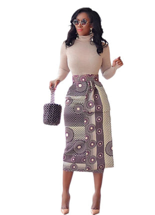 African Style High Waist Elastic Hip Slim Fit Skirt