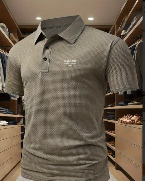 Men's Printed Short-sleeved Lapel Shirt Polo