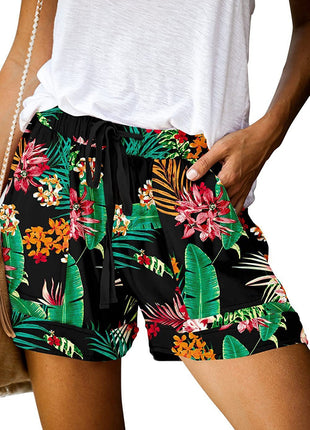 Printed High Waist Straight Shorts