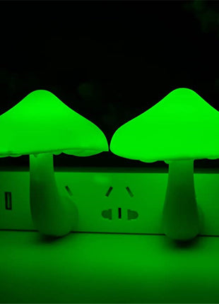 LED Night Light Mushroom Wall Socket Lamp Warm White Light-control Bedroom Light Home Decoration