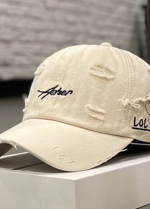 Korean Ins Retro Tattered Soft Jeans Peaked Cap