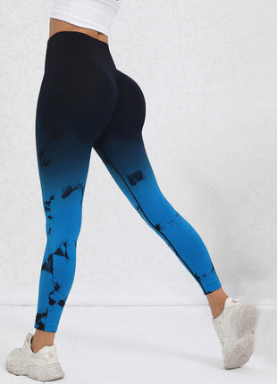 Gradient Tie-dye Tight Yoga Pants