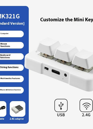 Mini PC Gaming Macro Programmable Keyboard – 3 Key USB/Wireless