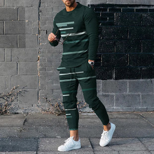Round Neck Long Sleeve T-shirt Trousers Set