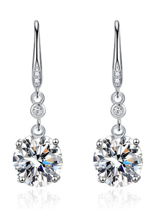Luxury Round Single Diamond Hook Earrings