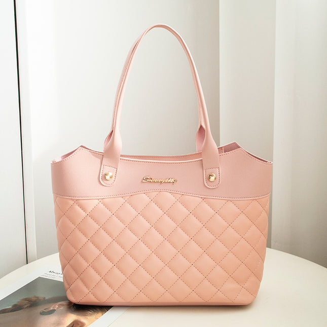 Rhombus Leather Shoulder Handbag