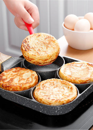 QuadChef™ 4-Hole Non-Stick Breakfast Pan – Perfect for Eggs, Burgers & Pancakes
