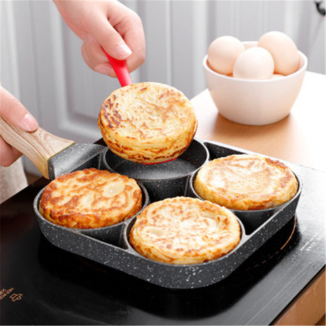 QuadChef™ 4-Hole Non-Stick Breakfast Pan – Perfect for Eggs, Burgers & Pancakes