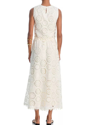 White Sleeveless Top & Skirt Set