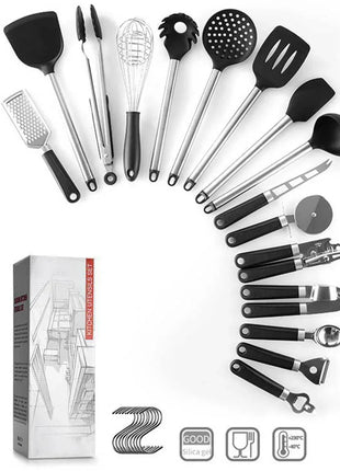 Set of 16 PCS Kitchen stainless steel Silicone with hocks