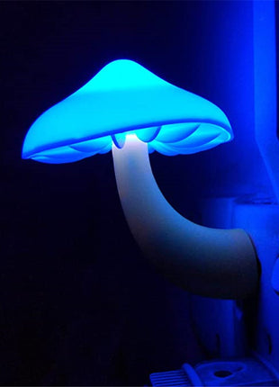 LED Night Light Mushroom Wall Socket Lamp Warm White Light-control Bedroom Light Home Decoration