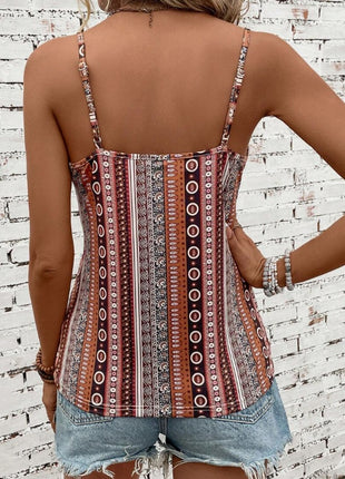 Geo Print Twist Front Cami Top