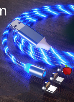 Magnetic 2-meter Cable Magnet Fast Charging Lighting Micro USB Cable LED