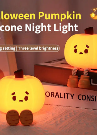 Home Decor Halloween Pumpkin Night Light Soft Silicone Lamp
