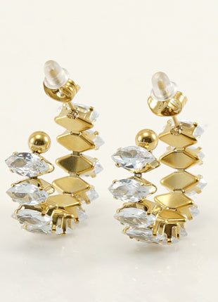 Stainless Steel Zircon Rhinestone Earrings
