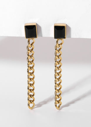 Black Cuban Chain Earrings