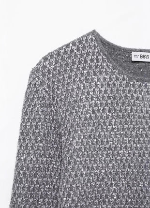 Fashionable Beads Decoration Knitted Coat