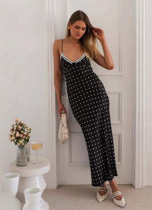 Sleeveless Sling Neckline Lace Slim Fit Dress