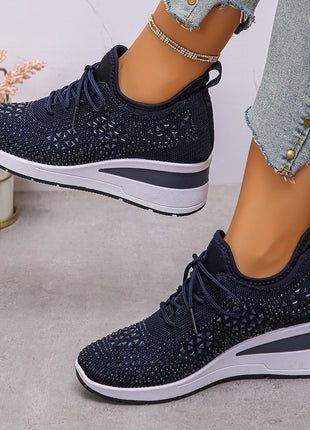 Rhinestone Lace Up Commuter Shoes