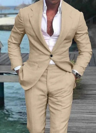 Men's Solid Color Casual Fashion Suit Pants Suit