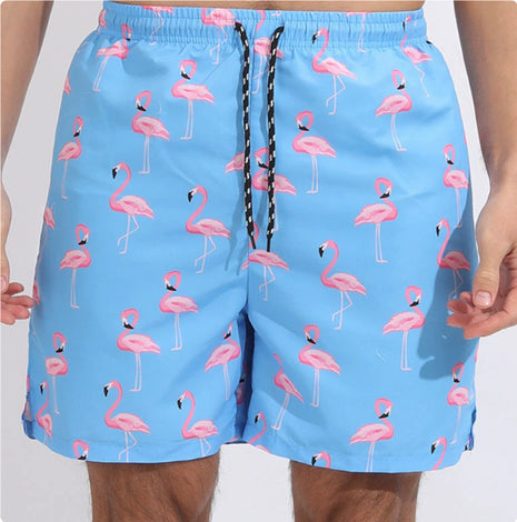 Blue flamingo Beach Shorts