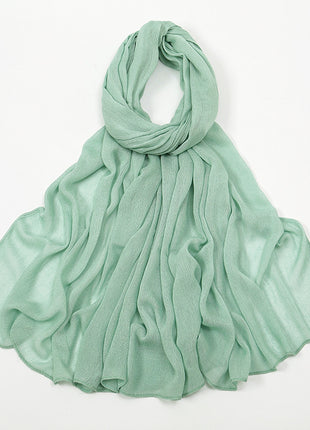 Curling Rayon Wrinkle Scarf Women's Simple Toe Cap