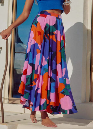 Casual Printing Bohemian Midi Skirt