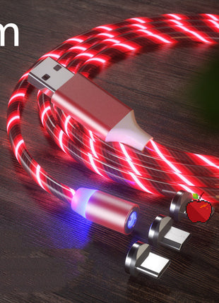 Magnetic 2-meter Cable Magnet Fast Charging Lighting Micro USB Cable LED