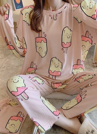 Long Sleeve Autumn Ins Two-piece Pyjamas Set