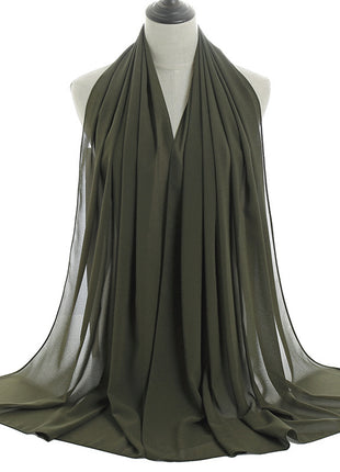 70x180 cm Monochrome Pearl Chiffon Hijab Scarf