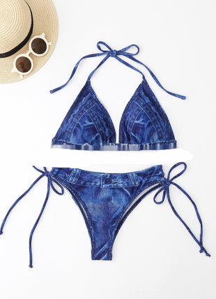 Denim Two-piece Suit Bikini