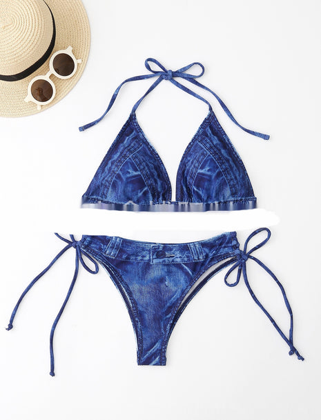 Denim Two-piece Suit Bikini