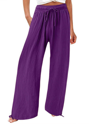 Cotton And Linen Wide-leg Casual Trousers