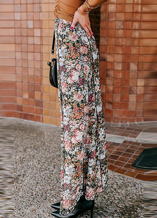 Floral Print Sheath Long Skirt