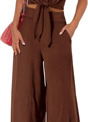 High Waist Slim-fit Wide-legged Pants Suit