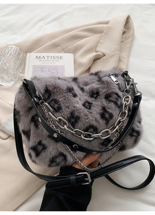 Winter Plush Chain Shoulder Handbags