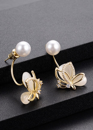 Opal Butterfly Stud Earrings