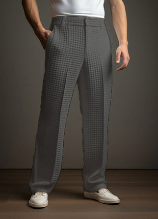 Casual Versatile Business Straight Waffle Pants