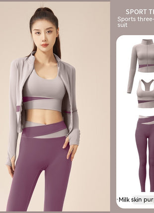 Jacket, Trousers and Bra Sport & Yoga Set