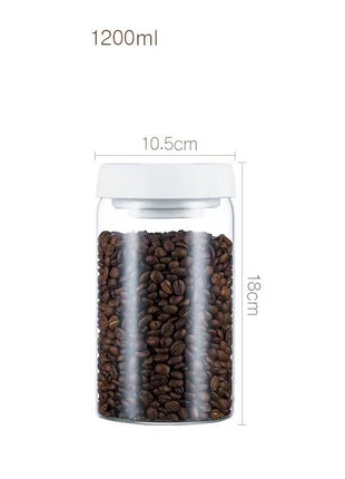 Vacuum Airtight Sealed Glass Jar for Coffee Beans Canister Kitchen Food Grains Candy Keep Fresh and Good