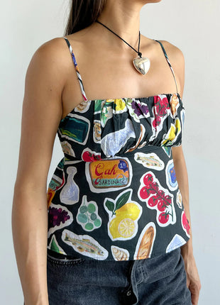 Contrast Backless Slim Fit Top